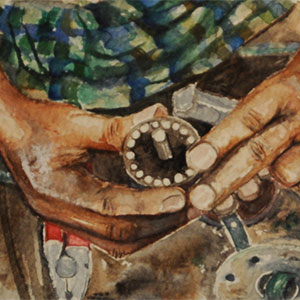 Teach Us Lord calligraphy detail